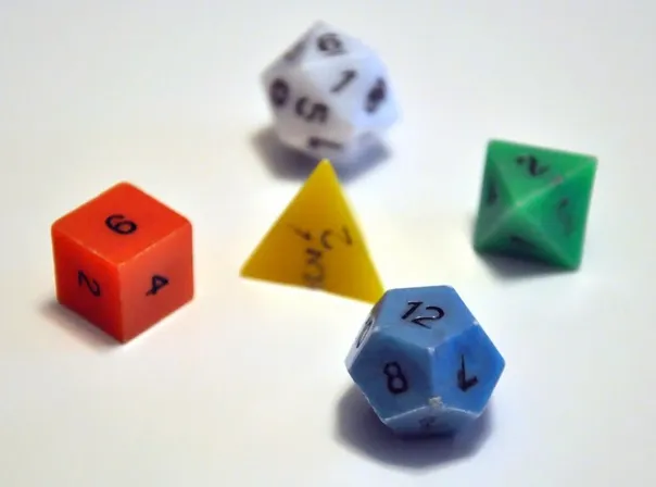 A dice set from Dungeon and Dragons (D&D)